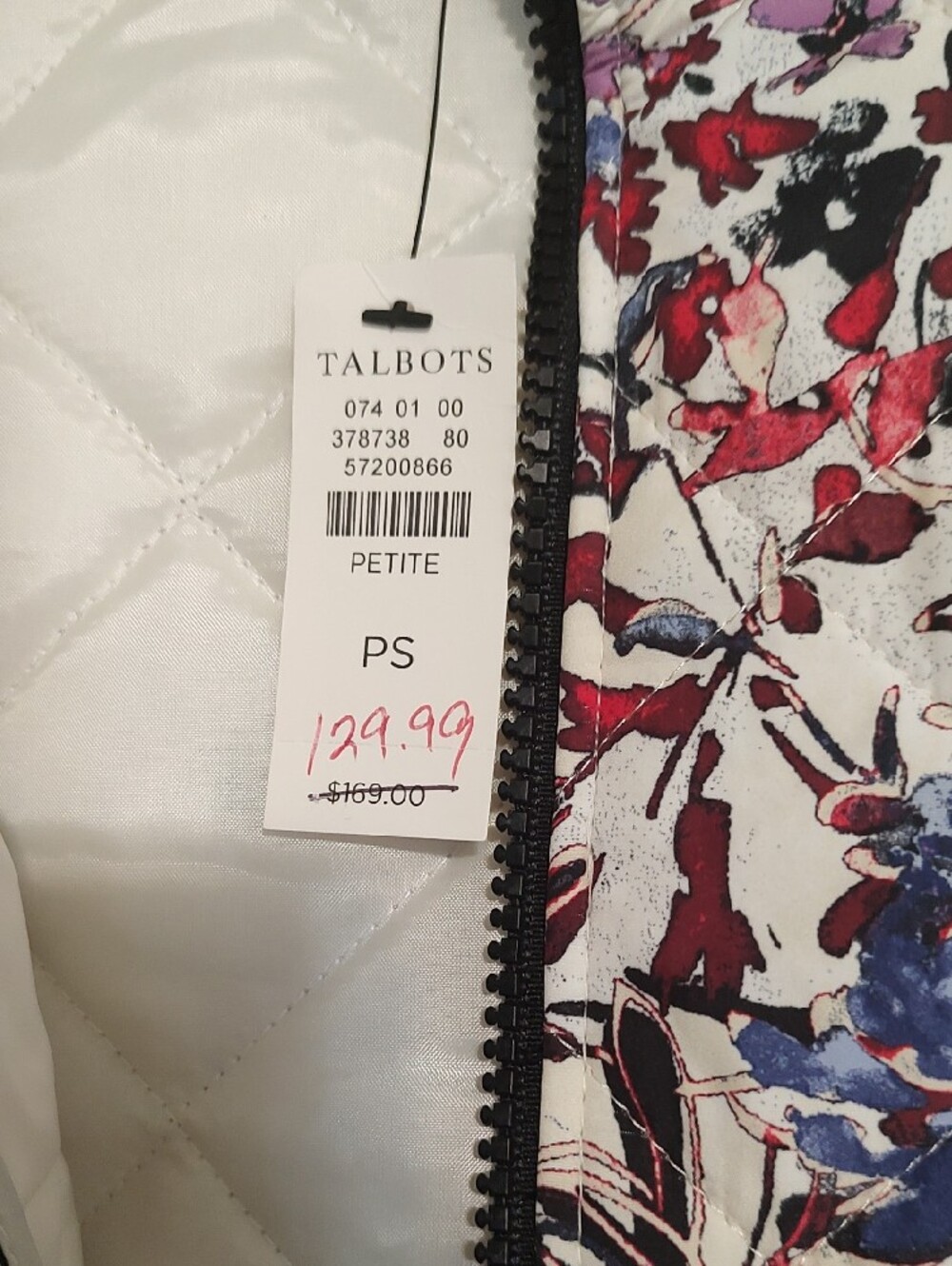Talbots Quilted Mixed-Media Floral Jacket - Picture 8 of 8